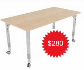 KEEN Kinetic Height Adjustable Rectangle Student Table (In Stock)